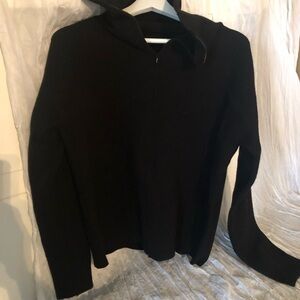 Joseph Black wool turtleneck sweater with zipper size Small